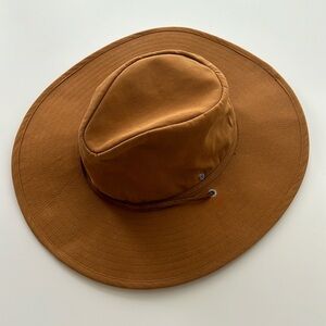 Brixton Field Crossover Hat Medium Lion Brown Hiking Boonie Safari Wide Brim Sun